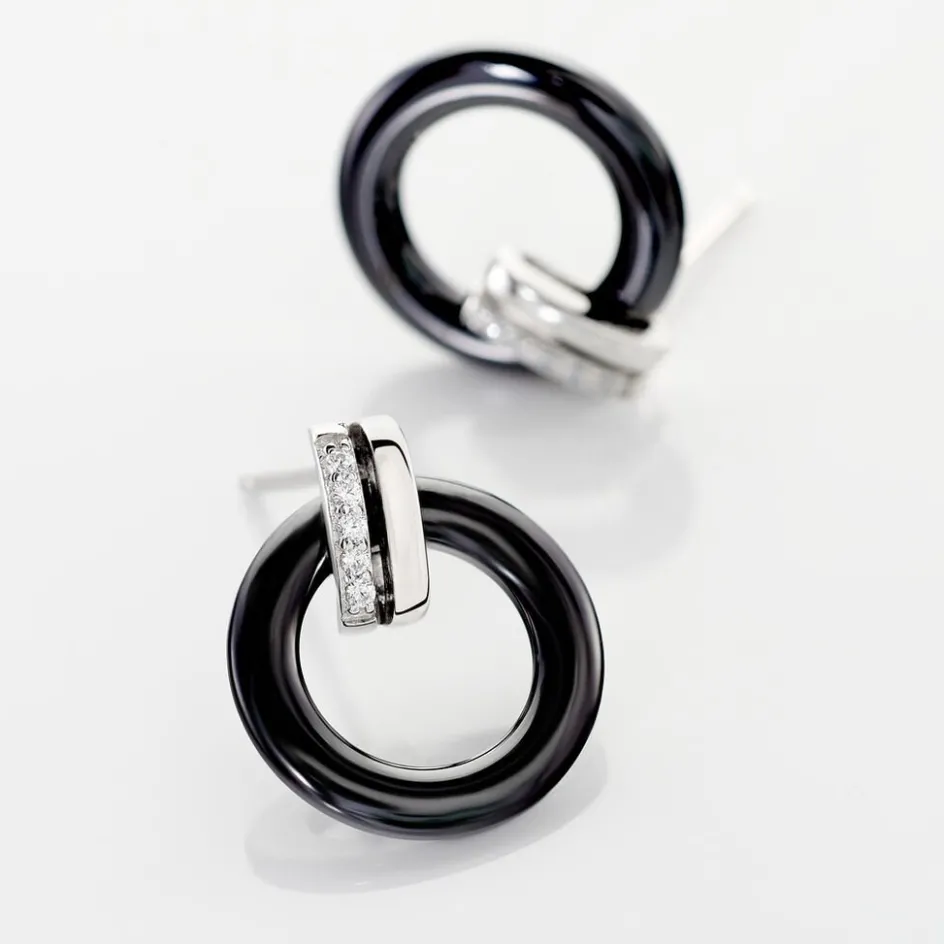 Outlet Histoire d'Or Boucles D'oreilles Pendantes Bertillianne Argent Céramique Et Oxyde