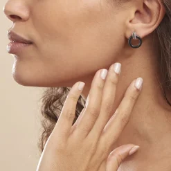 Outlet Histoire d'Or Boucles D'oreilles Pendantes Bertillianne Argent Céramique Et Oxyde