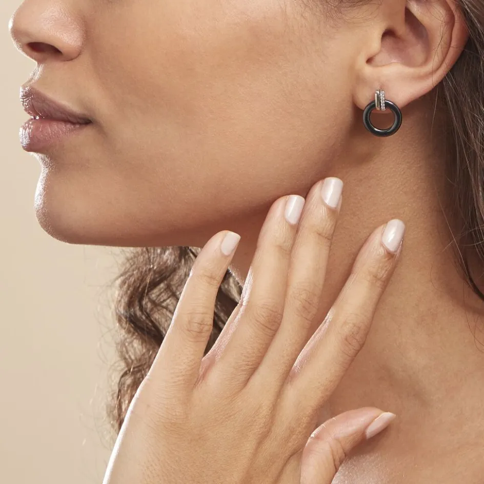 Outlet Histoire d'Or Boucles D'oreilles Pendantes Bertillianne Argent Céramique Et Oxyde