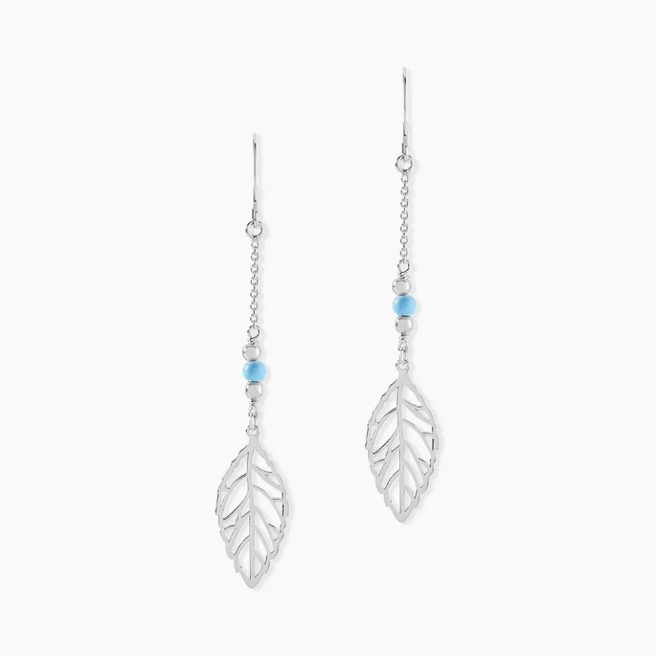 Clearance Histoire d'Or Boucles D'oreilles Pendantes Grethel Argent Blanc Turquoise