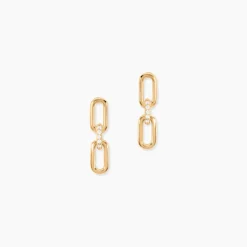 Clearance Histoire d'Or Boucles D'Oreilles Pendantes Lueur Plaqué Or Jaune Oxyde De Zirconium