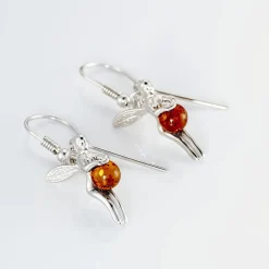 Sale Histoire d'Or Boucles D'oreilles Pendantes Argent Blanc Abellia Ambre