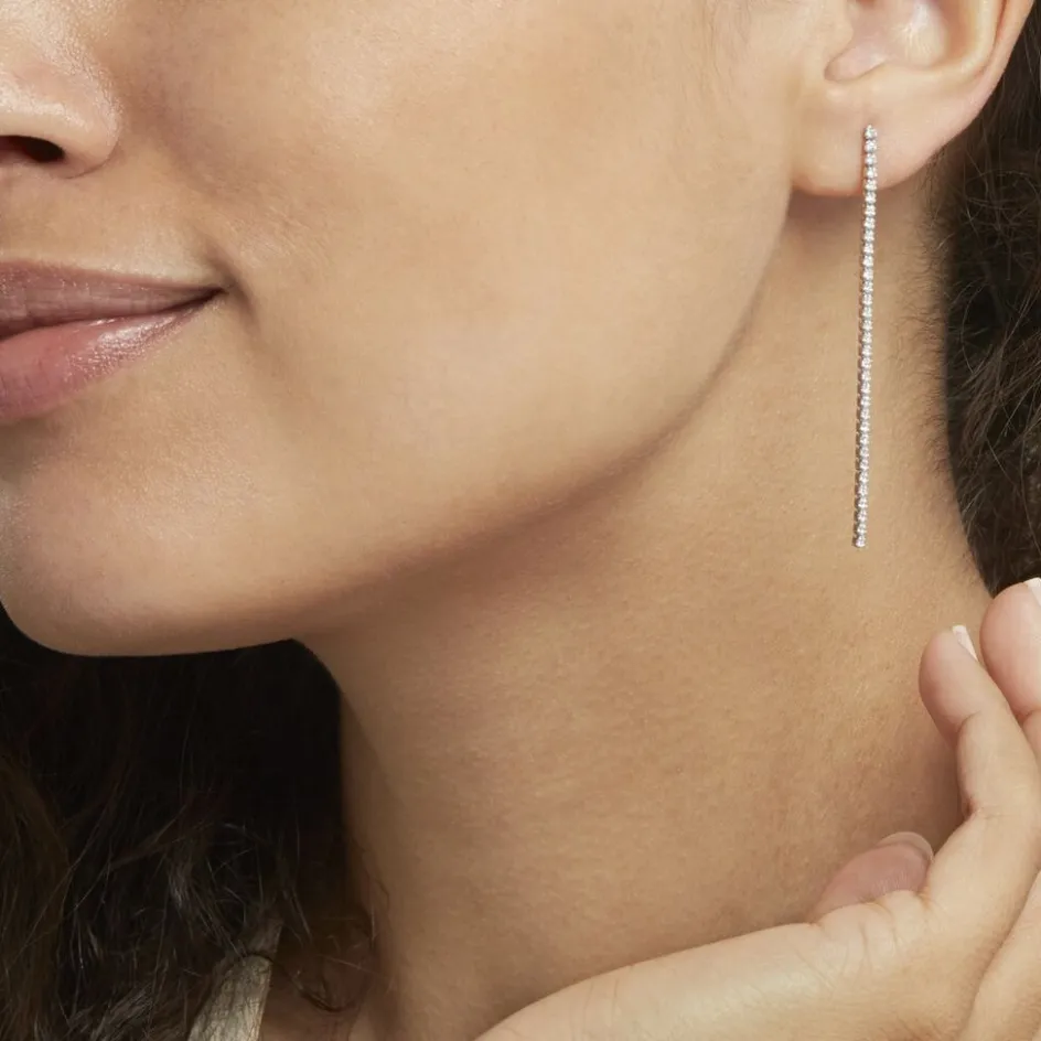 Best Histoire d'Or Boucles D'oreilles Pendantes Lou-anne De Zirconium argent blanc oxyde