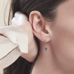 Hot Histoire d'Or Boucles D'oreilles Pendantes Goutte or blanc topaze bleu london