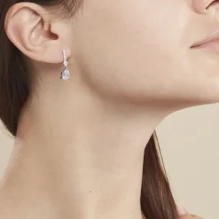 Outlet Histoire d'Or Boucles D'oreilles Pendantes Eowyn Argent Blanc Oxyde De Zirconium