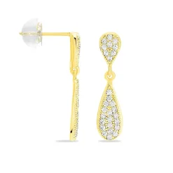 Clearance Histoire d'Or Boucles D'oreilles Pendantes Reiko Or Jaune Oxyde De Zirconium
