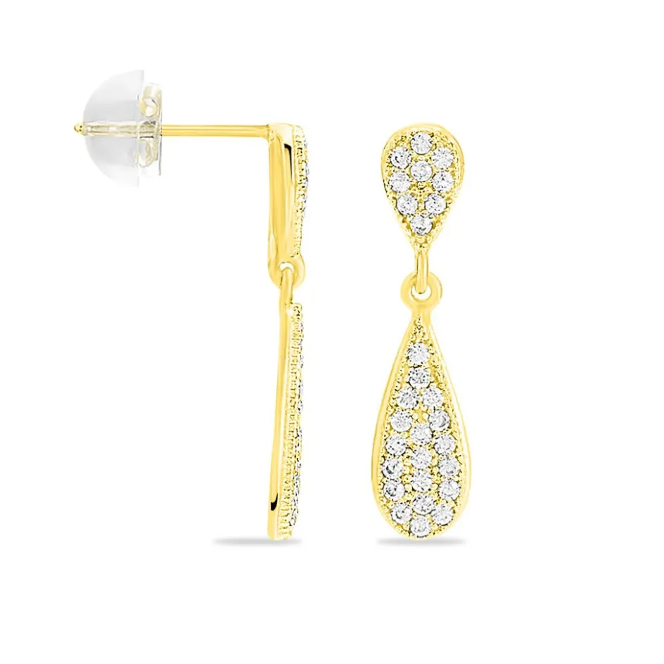 Clearance Histoire d'Or Boucles D'oreilles Pendantes Reiko Or Jaune Oxyde De Zirconium