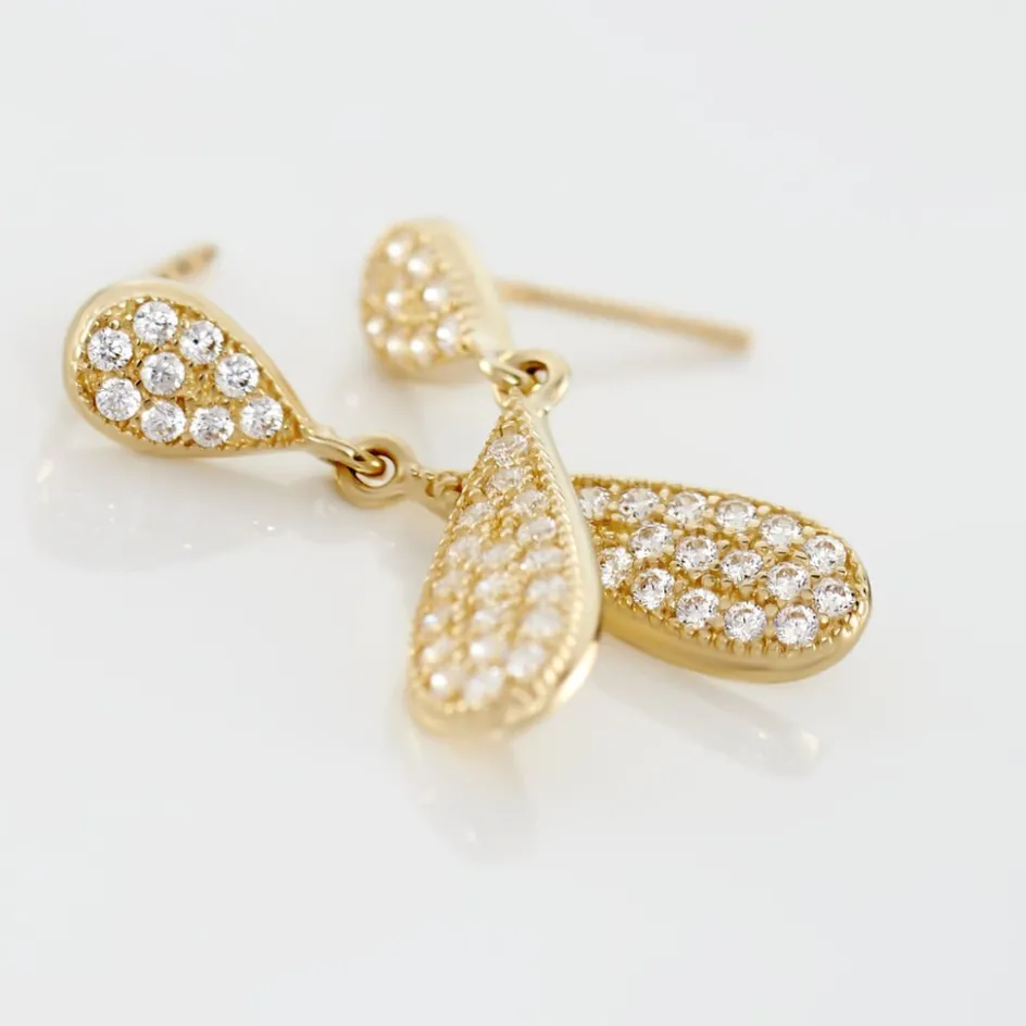 Clearance Histoire d'Or Boucles D'oreilles Pendantes Reiko Or Jaune Oxyde De Zirconium