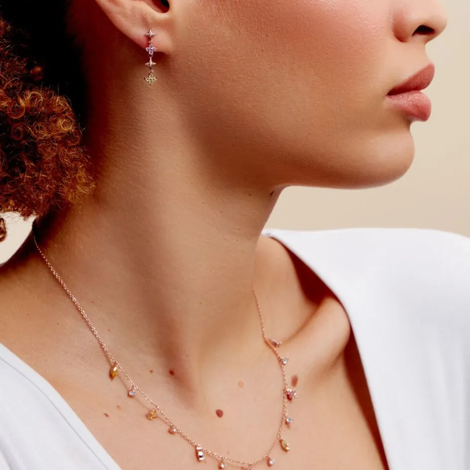 Outlet Histoire d'Or Boucles D'oreilles Pendantes Nimbe Argent Rose Oxyde De Zirconium argent rose oxyde rose