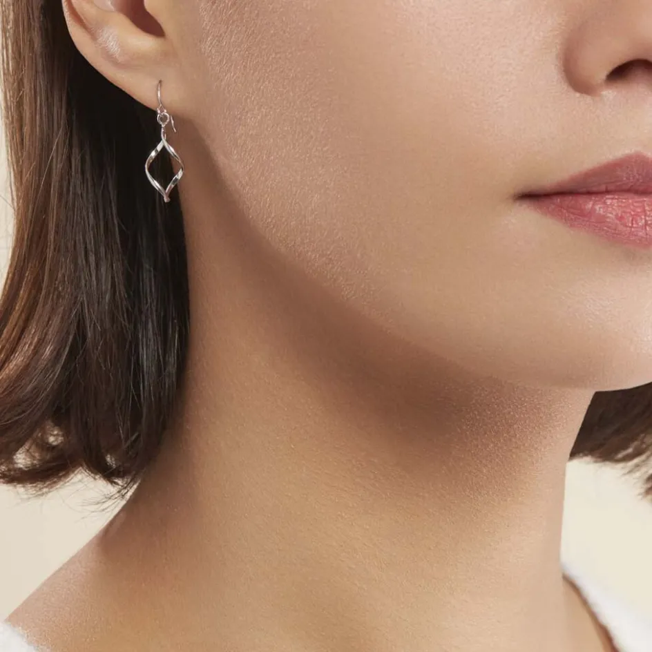 Sale Histoire d'Or Boucles D'oreilles Pendantes Louison Argent Blanc