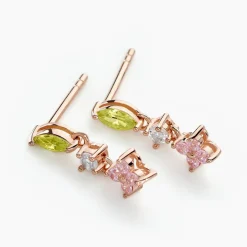 Histoire d'Or Boucles D'oreilles Pendantes Nimbe Argent Rose Oxyde De Zirconium* Boucles D'Oreilles|Boucles D'Oreilles Fantaisie