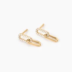 Sale Histoire d'Or Boucles D'Oreilles Pendantes Lueur Plaqué Or Jaune Oxyde De Zirconium