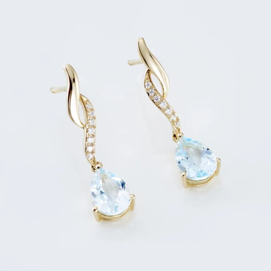Histoire d'Or Boucles D'oreilles Pendantes Or Jaune Assaf Topaze* Boucles D'Oreilles|Boucles D'Oreilles Pendantes