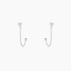 Best Histoire d'Or Boucles D'oreilles Pendantes Honor Argent Blanc