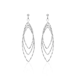 Outlet Histoire d'Or Boucles D'oreilles Pendantes Shiny Argent Blanc