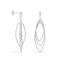 Outlet Histoire d'Or Boucles D'oreilles Pendantes Shiny Argent Blanc