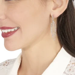 Outlet Histoire d'Or Boucles D'oreilles Pendantes Shiny Argent Blanc