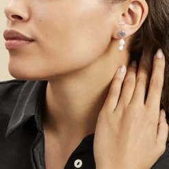 Best Histoire d'Or Boucles D'oreilles Pendantes Aroha Argent Blanc Amazonite Perle