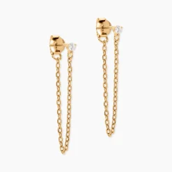 Sale Histoire d'Or Boucles D'oreilles Pendantes Plaqué Or Lienard Oxydes De Zirconium