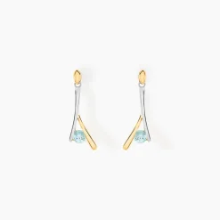 Outlet Histoire d'Or Boucles D'oreilles Pendantes Madli Or Bicolore Topaze