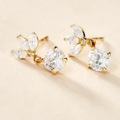 Sale Histoire d'Or Boucles D'oreilles Pendantes Lavra Or Jaune Oxyde De Zirconium