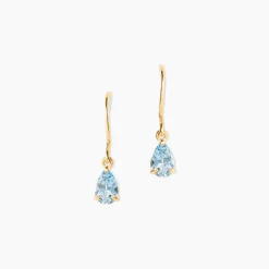 Hot Histoire d'Or Boucles D'oreilles Pendantes Kalyne Or Jaune Topaze or jaune topaze bleue