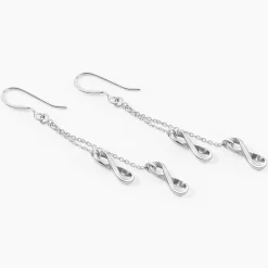 Sale Histoire d'Or Boucles D'oreilles Pendantes Noelle Argent Blanc