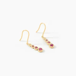 Hot Histoire d'Or Boucles D'oreilles Pendantes Josephine or jaune rubis