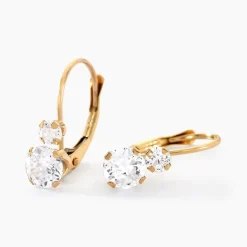 Sale Histoire d'Or Boucles D'oreilles Pendantes Gulbeyaz Or Jaune Oxyde De Zirconium