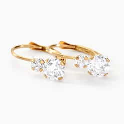 Sale Histoire d'Or Boucles D'oreilles Pendantes Gulbeyaz Or Jaune Oxyde De Zirconium