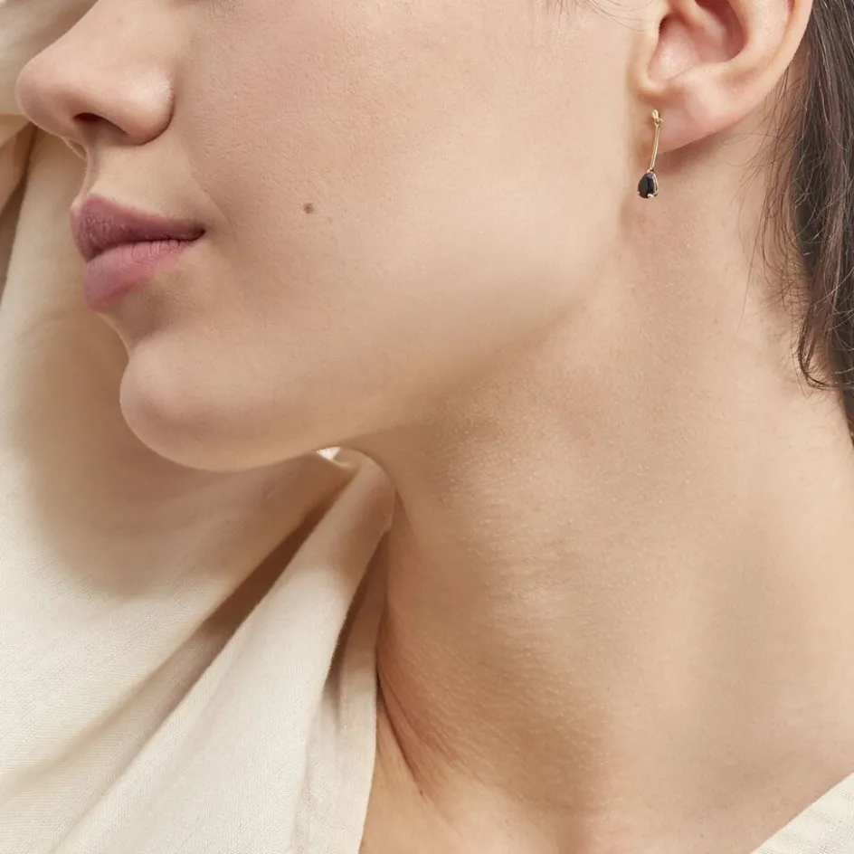 Online Histoire d'Or Boucles D'oreilles Pendantes Goutte or jaune saphir
