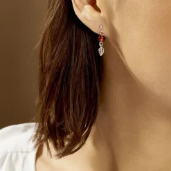 Sale Histoire d'Or Boucles D'oreilles Pendantes Nolana Argent Blanc Ambre