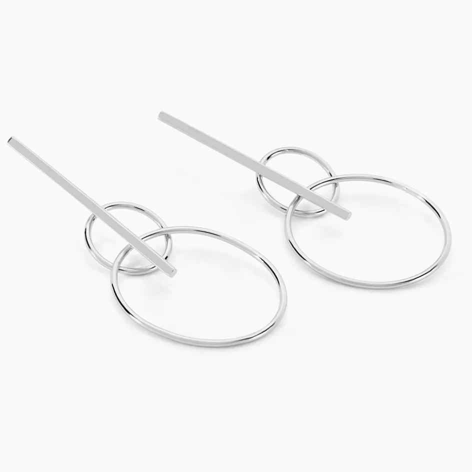 Outlet Histoire d'Or Boucles D'oreilles Pendantes Enissa Argent Blanc