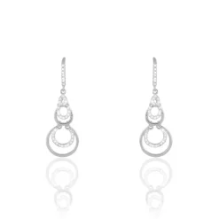 Clearance Histoire d'Or Boucles D'oreilles Pendantes Greta Argent Blanc