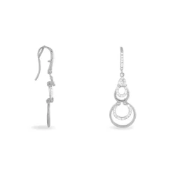 Clearance Histoire d'Or Boucles D'oreilles Pendantes Greta Argent Blanc