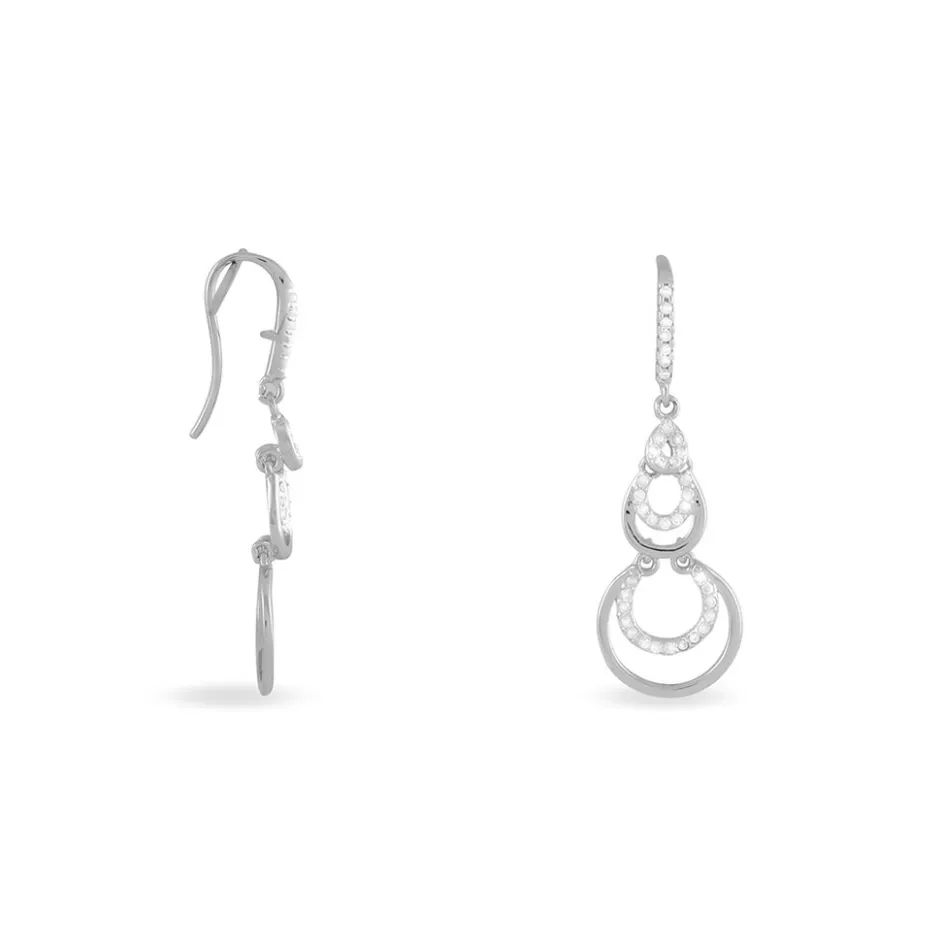 Clearance Histoire d'Or Boucles D'oreilles Pendantes Greta Argent Blanc
