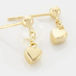 Outlet Histoire d'Or Boucles D'oreilles Pendantes Anne-maudae Pendantes Coeurs Or Jaune