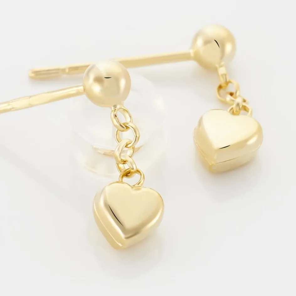 Outlet Histoire d'Or Boucles D'oreilles Pendantes Anne-maudae Pendantes Coeurs Or Jaune