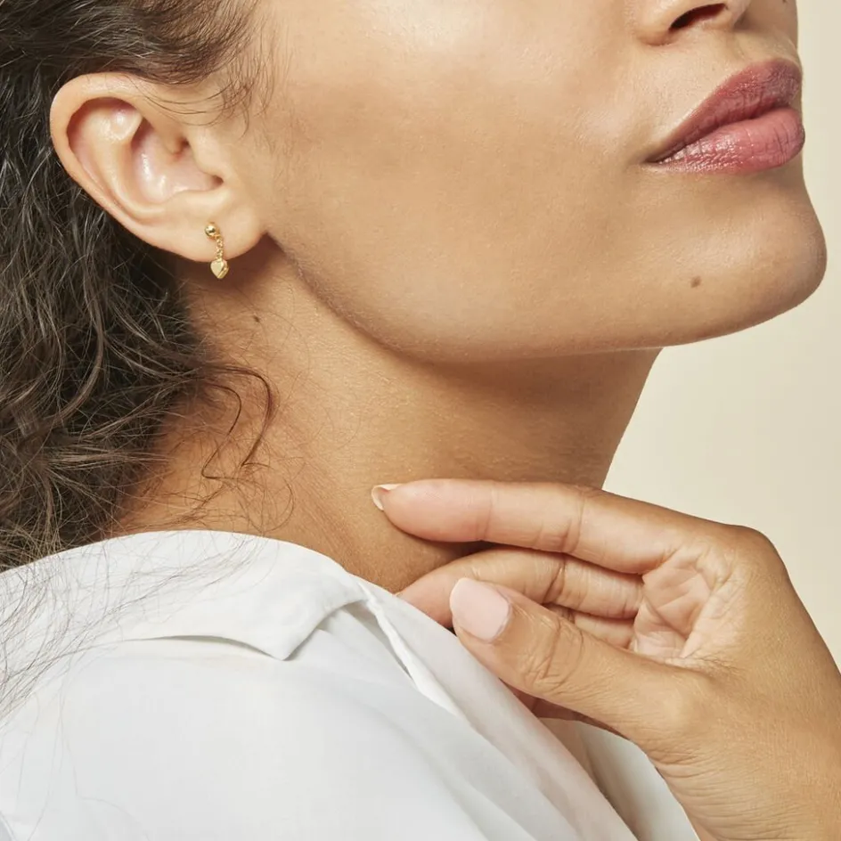 Outlet Histoire d'Or Boucles D'oreilles Pendantes Anne-maudae Pendantes Coeurs Or Jaune
