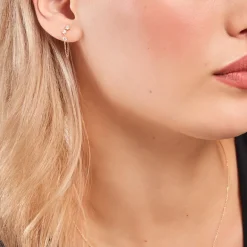 Clearance Histoire d'Or Boucles D'oreilles Pendantes Orion Or Jaune Oxyde De Zirconium