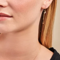 Outlet Histoire d'Or Boucles D'oreilles Pendantes Stellar Or Jaune Oxyde De Zirconium