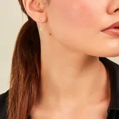 Clearance Histoire d'Or Boucles D'oreilles Pendantes Stellar Or Jaune Oxyde De Zirconium