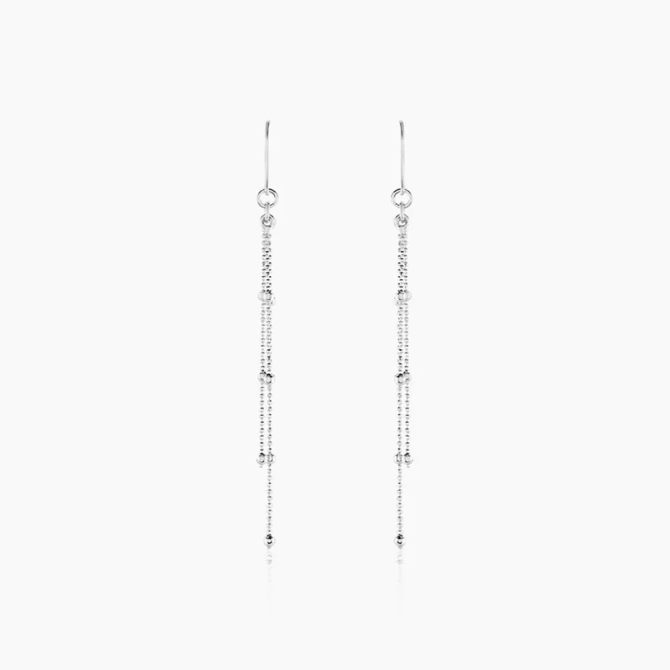 Clearance Histoire d'Or Boucles D'oreilles Pendantes Laïa Argent Blanc