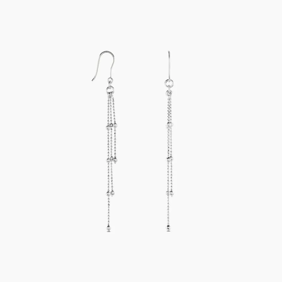 Clearance Histoire d'Or Boucles D'oreilles Pendantes Laïa Argent Blanc