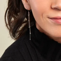 Clearance Histoire d'Or Boucles D'oreilles Pendantes Laïa Argent Blanc