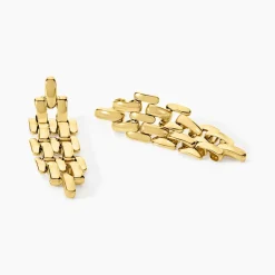 Outlet Histoire d'Or Boucles D'oreilles Pendantes Lady Code Acier Jaune