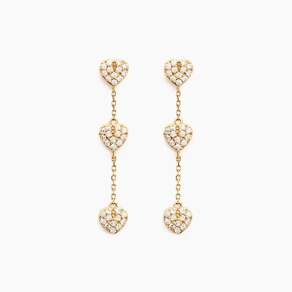 Clearance Histoire d'Or Boucles D'oreilles Pendantes Bomb Lover Or Jaune Oxyde De Zirconium