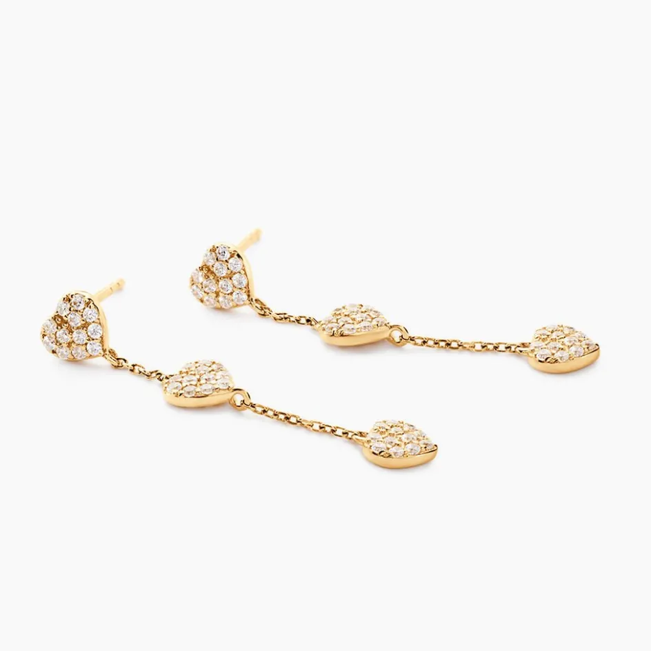 Clearance Histoire d'Or Boucles D'oreilles Pendantes Bomb Lover Or Jaune Oxyde De Zirconium