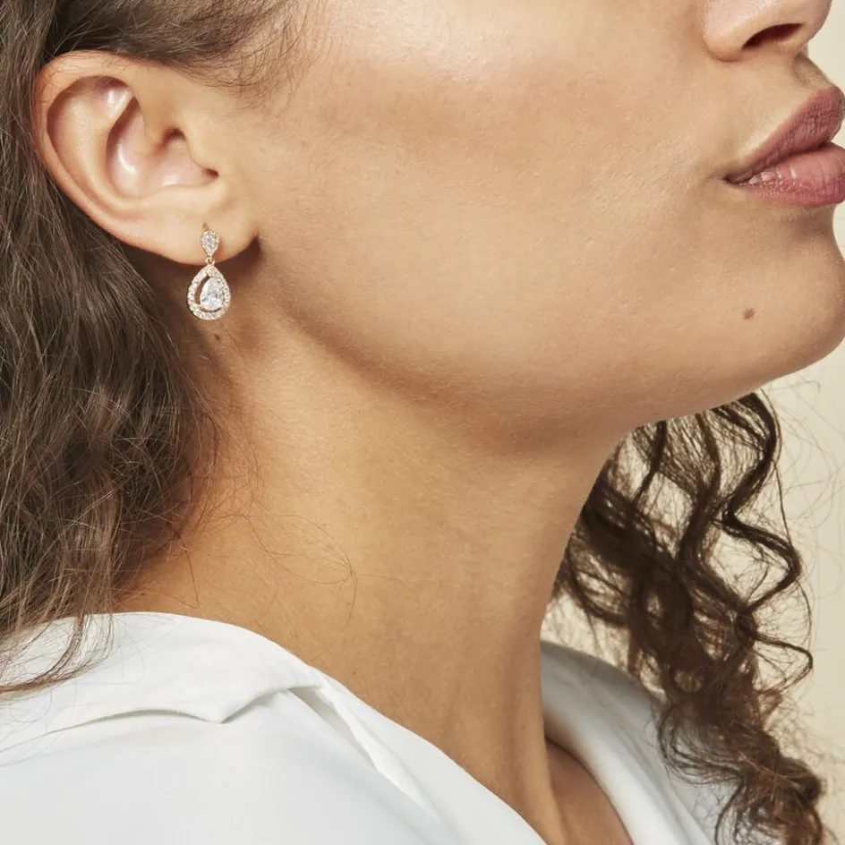 New Histoire d'Or Boucles D'oreilles Pendantes Brigita plaqué or jaune oxyde