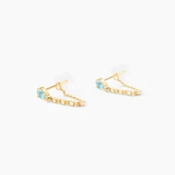 Clearance Histoire d'Or Boucles D'Oreilles Pendantes Jardin Secret Or Jaune Topaze Oxyde De Zirconium